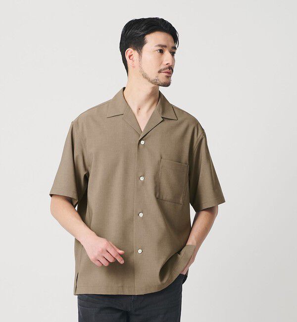 BEAUTY&YOUTH UNITED ARROWS「【WEB限定 WARDROBE SMART】 Reflax オープンカラー シャツ」|シャツ・ブラウス|BEIGE