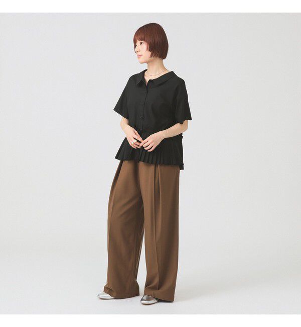 Ray BEAMS 「プリーツ キリカエ ハーフスリーブ シャツ」|シャツ・ブラウス|