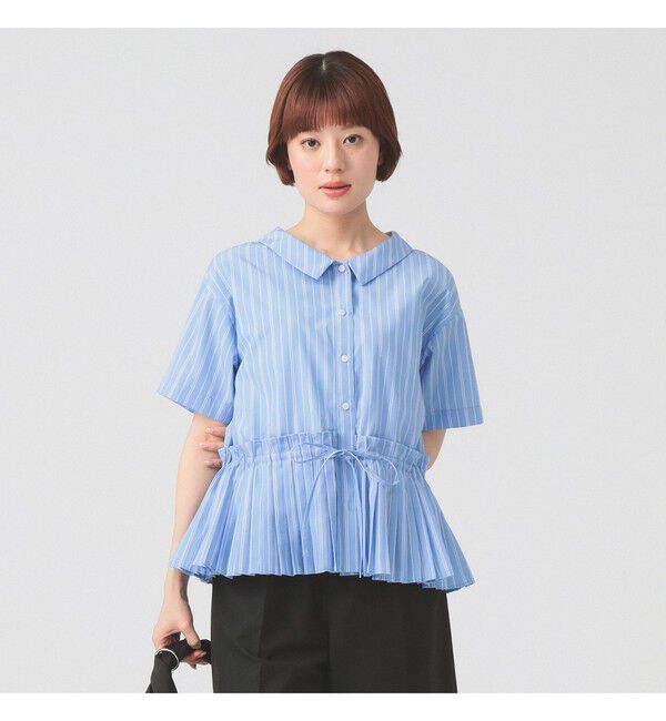 Ray BEAMS 「プリーツ キリカエ ハーフスリーブ シャツ」|シャツ・ブラウス|BLUE STRIPE