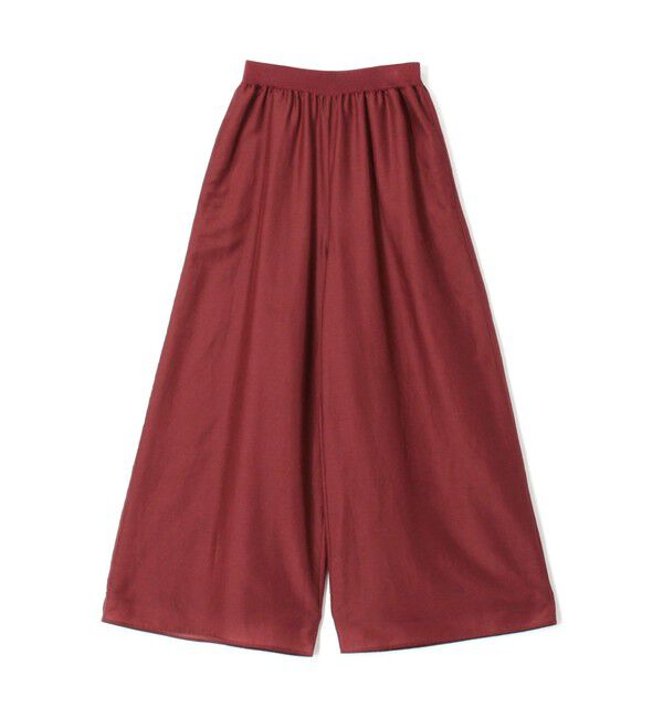 DES PRES「コットンシルクローン ギャザーワイドパンツ」|その他|37 ダークレッド