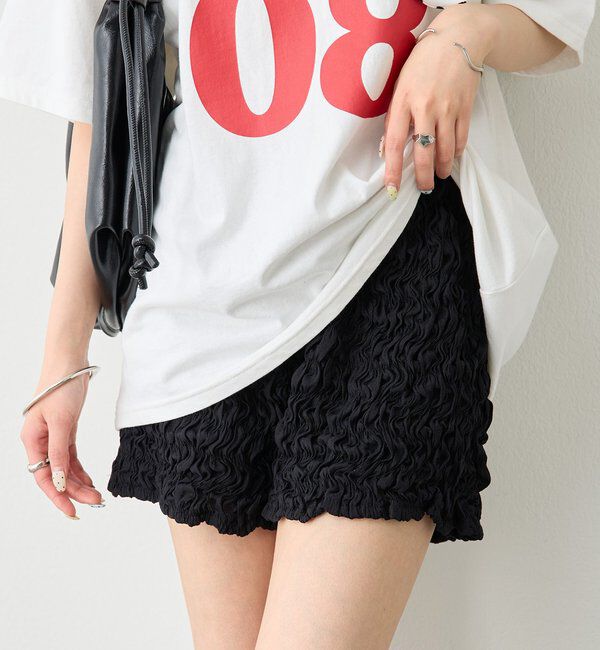  「エアリーシャーリングショートパンツ」|チノ|ブラック