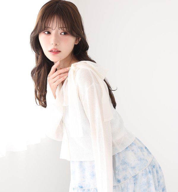  「シアーラメカーディガン」|ニット・セーター|