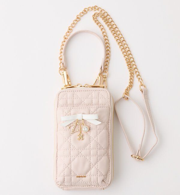  「リボンチャーム付きスマホショダー」|ショルダー・メッセンジャー|ピンク