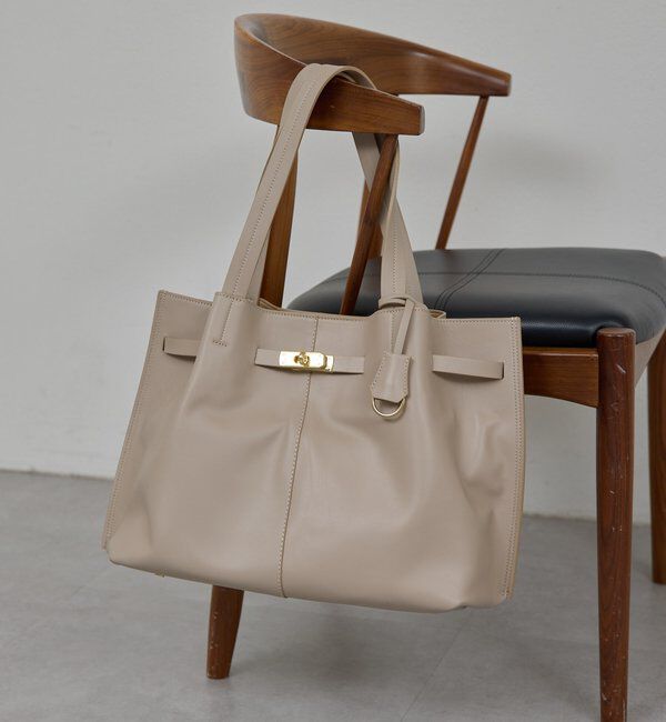  「【2.718】レザートートバッグ」|クラッチバッグ|ベージュ