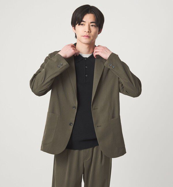 UNITED ARROWS green label relaxing「DICROS ポリエステル ツイル リラックス ジャケット -ストレッチ・撥水-」|テーラードジャケット|