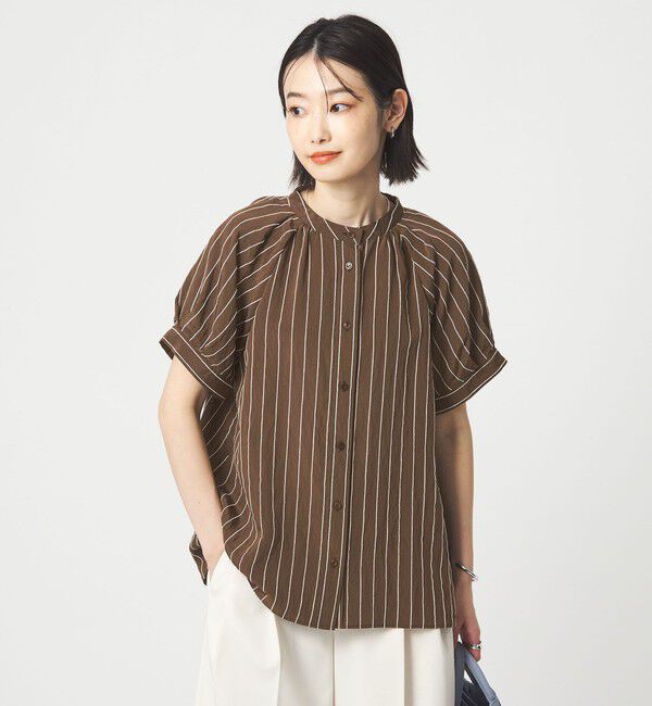 UNITED ARROWS green label relaxing「スタンド ストライプ ブラウス」|シャツ・ブラウス|