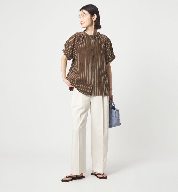 UNITED ARROWS green label relaxing「スタンド ストライプ ブラウス」|シャツ・ブラウス|