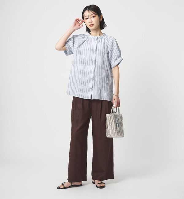 UNITED ARROWS green label relaxing「スタンド ストライプ ブラウス」|シャツ・ブラウス|