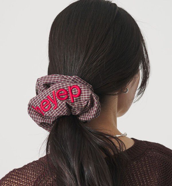 BEAUTY&YOUTH UNITED ARROWS「＜heyep＞Pajama Check ロゴ シュシュ」|ヘアゴム・シュシュ|