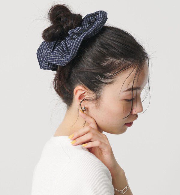 BEAUTY&YOUTH UNITED ARROWS「＜heyep＞Pajama Check ロゴ シュシュ」|ヘアゴム・シュシュ|