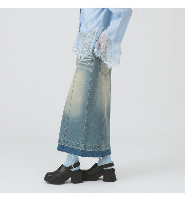 Ray BEAMS 「オーバーダイ デニム スカート」|スカート|