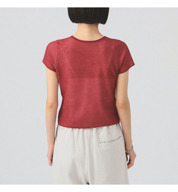 Ray BEAMS 「シアー コンパクト ハーフ スリーブ カーディガン」|ニット・セーター|