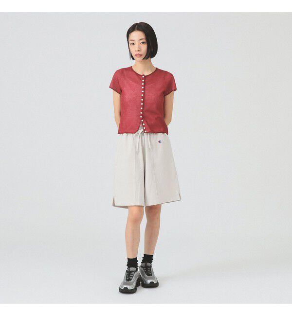 Ray BEAMS 「シアー コンパクト ハーフ スリーブ カーディガン」|ニット・セーター|