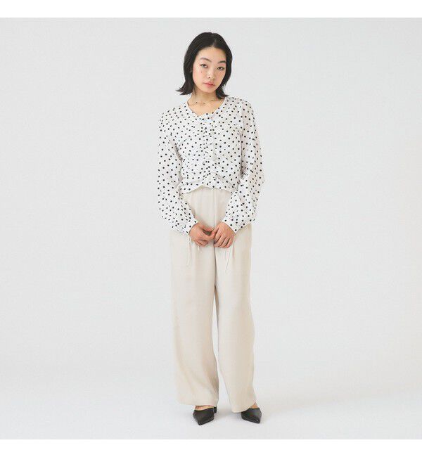 Ray BEAMS 「サテン ギャザー イージー パンツ」|チノ|