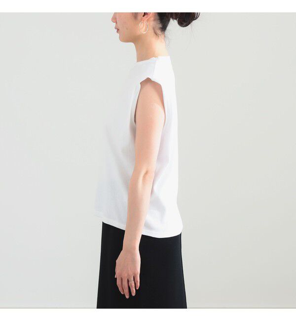 Demi-Luxe BEAMS 「【別注】スタイリスト佐藤佳菜子 &times; SLOANE / リブ クルーネック フレンチスリーブ トップス」|Tシャツ・カットソー|