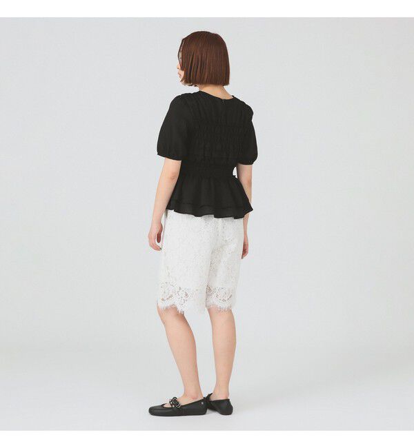 Ray BEAMS 「シアー シャーリング パフスリーブ ブラウス」|シャツ・ブラウス|