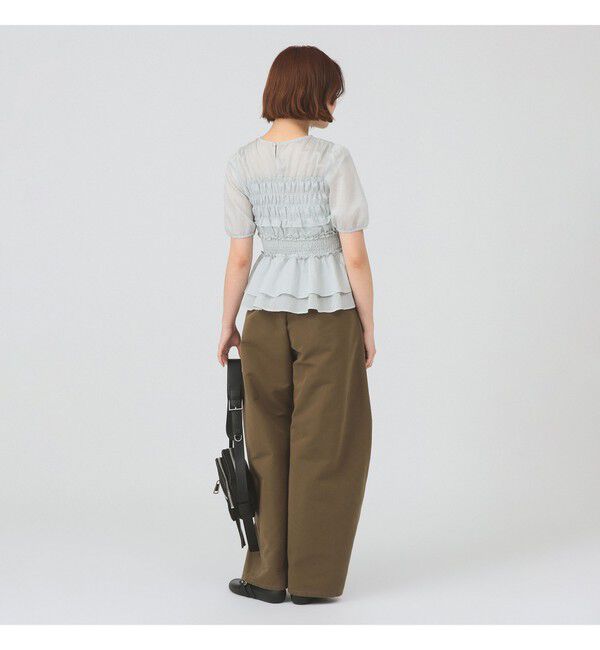 Ray BEAMS 「シアー シャーリング パフスリーブ ブラウス」|シャツ・ブラウス|