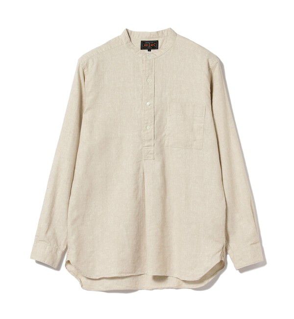 BEAMS PLUS「Band Collar Pullover Cotton Linen Herringbone」|シャツ・ブラウス|