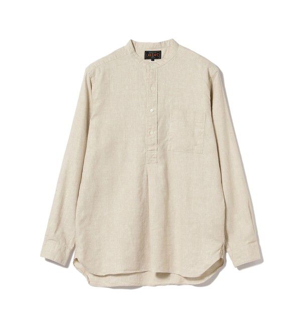 BEAMS PLUS「Band Collar Pullover Cotton Linen Herringbone」|シャツ・ブラウス|