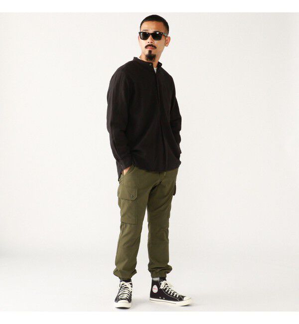 BEAMS PLUS「Band Collar Pullover Cotton Linen Herringbone」|シャツ・ブラウス|