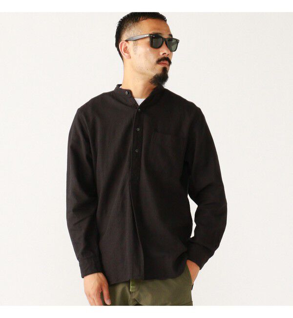 BEAMS PLUS「Band Collar Pullover Cotton Linen Herringbone」|シャツ・ブラウス|