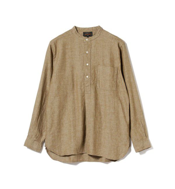 BEAMS PLUS「Band Collar Pullover Cotton Linen Herringbone」|シャツ・ブラウス|