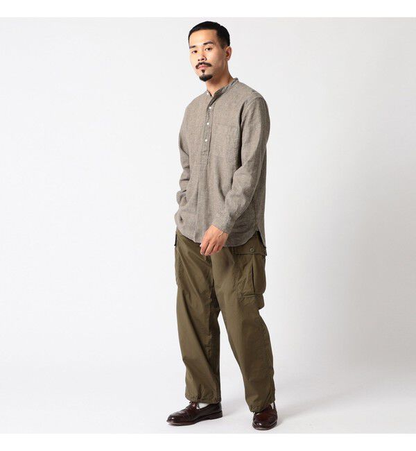 BEAMS PLUS「Band Collar Pullover Cotton Linen Herringbone」|シャツ・ブラウス|