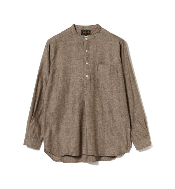 BEAMS PLUS「Band Collar Pullover Cotton Linen Herringbone」|シャツ・ブラウス|