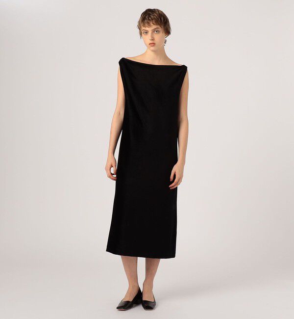 DES PRES「モイストベロア ツイストショルダーワンピース」|ドレス|