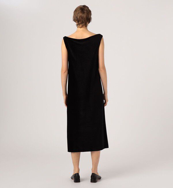 DES PRES「モイストベロア ツイストショルダーワンピース」|ドレス|