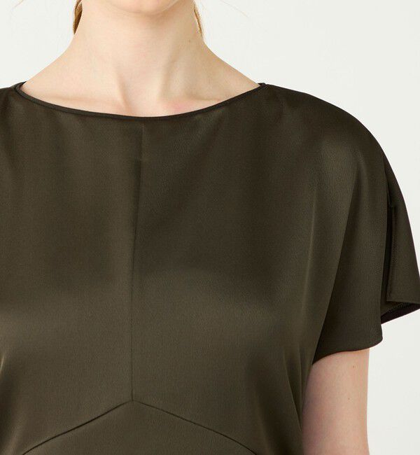 Ballsey「グレースサテン ギャザーワンピース」|ドレス|