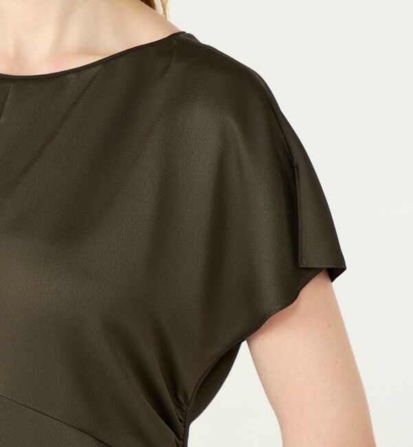 Ballsey「グレースサテン ギャザーワンピース」|ドレス|