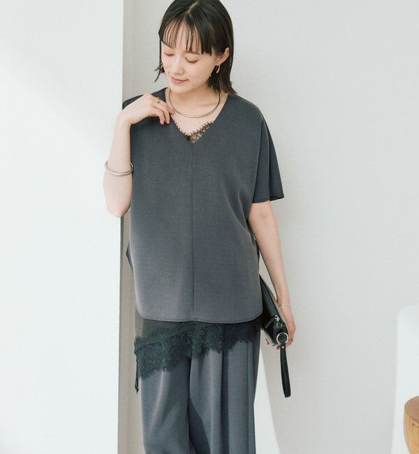  「【セットアップ着用可能/接触冷感機能付き】ドレーピーカットソー」|Tシャツ・カットソー|