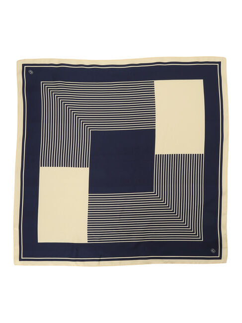 Te chichi「ストライプスクエアシルクスカーフ」|その他|ネイビー