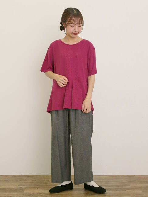 Samansa Mos2「アイレット切替フリルカットソー」|Tシャツ・カットソー|