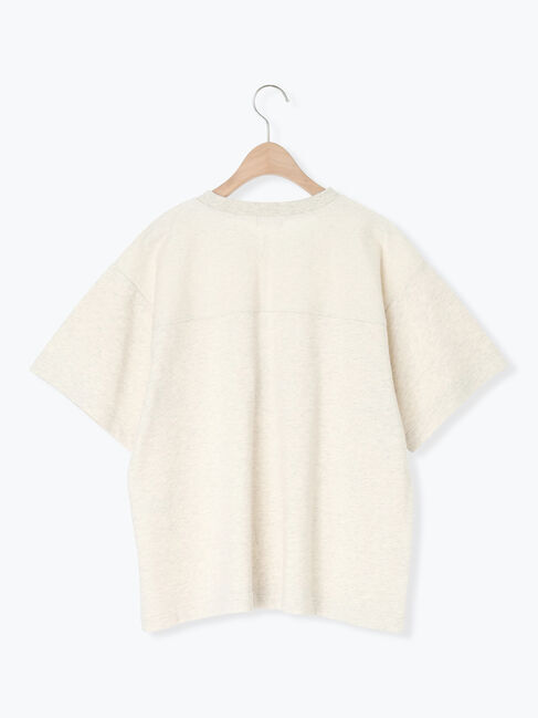 Samansa Mos2「【接触冷感】ミニ裏毛切替フラワープリントTシャツ」|Tシャツ・カットソー|