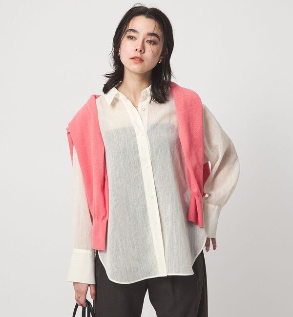 UNITED ARROWS green label relaxing「［size SHORTあり］ラミーライク シャツ 通気性」|シャツ・ブラウス|