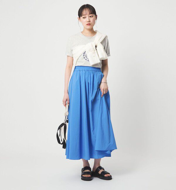 UNITED ARROWS green label relaxing「WONDER CLOTH ボリューム スカート マシンウォッシャブル ストレッチ 接触冷感 吸水速乾」|フレア|