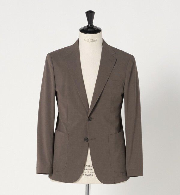 UNITED ARROWS green label relaxing「A+ ポリエステル ピンヘッド 2B スタンダード 2P セットアップジャケット -ウォッシャブル・ストレッチ・撥」|テーラードジャケット|MD.BROWN