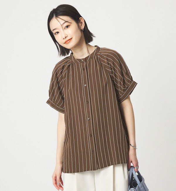 UNITED ARROWS green label relaxing「スタンド ストライプ ブラウス」|シャツ・ブラウス|MD.BROWN
