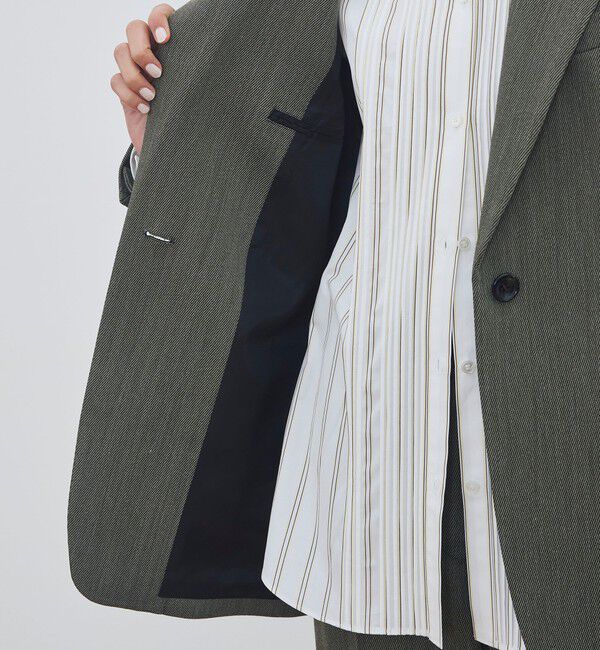 DES PRES「ハイツイストカルゼ ラウンドショルダーシングルジャケット」|テーラードジャケット|