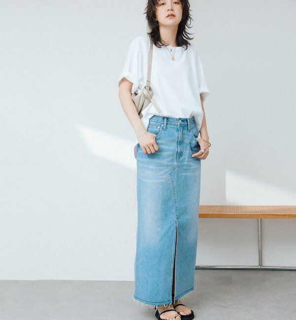  「予約【RIMH（リムエイチ）】スリットデニムスカート」|スカート|