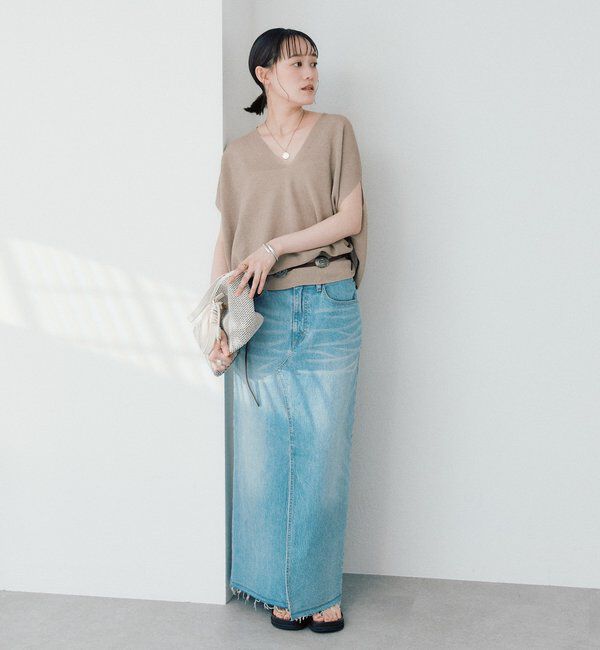  「予約【RIMH（リムエイチ）】スリットデニムスカート」|スカート|