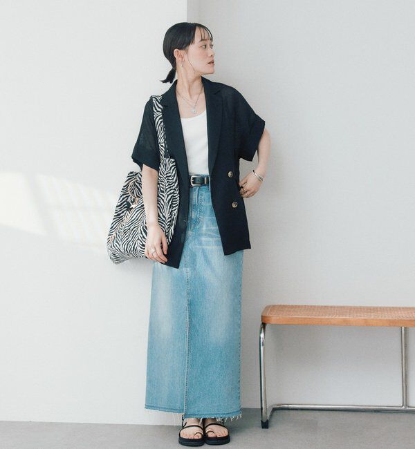  「予約【RIMH（リムエイチ）】スリットデニムスカート」|スカート|