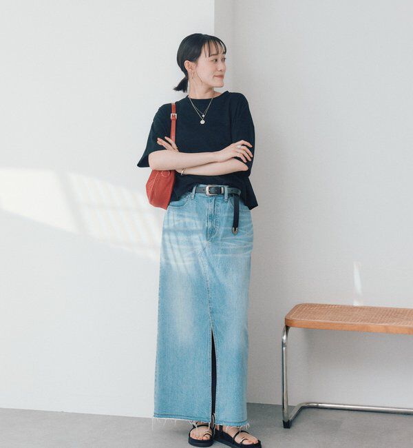  「予約【RIMH（リムエイチ）】スリットデニムスカート」|スカート|