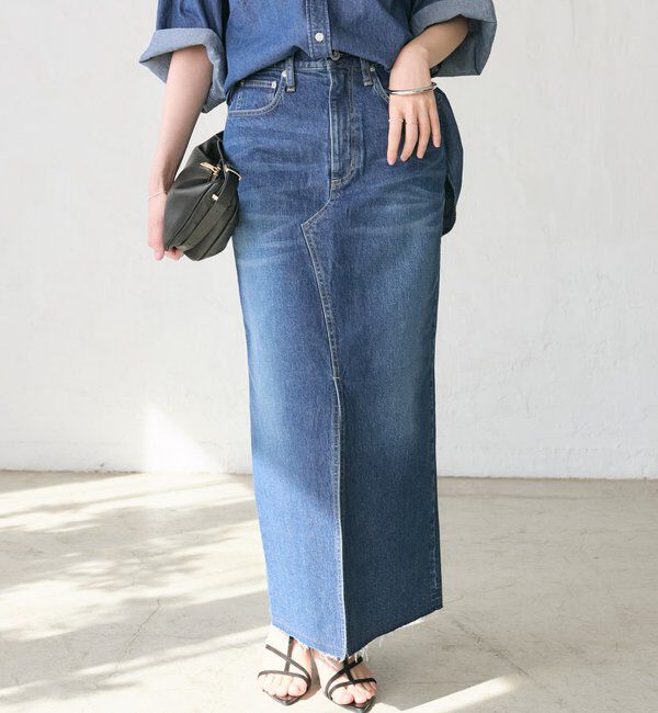  「予約【RIMH（リムエイチ）】スリットデニムスカート」|スカート|