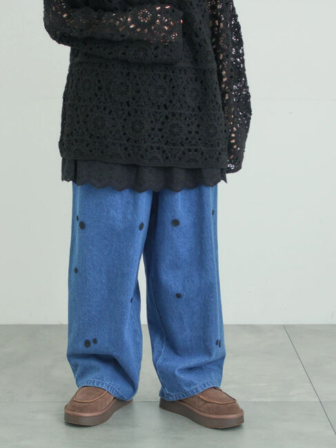 Samansa Mos2「3Dレースモチーフ付きパンツ」|その他|