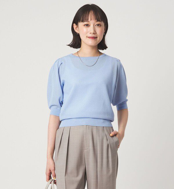 UNITED ARROWS green label relaxing「ハニカム タック スリーブ プルオーバー ニット」|ニット・セーター|