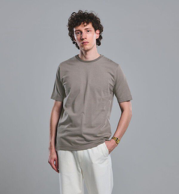 UNITED ARROWS green label relaxing「LONG FIBER COTTON ボーダー クルーネック 半袖 Tシャツ」|Tシャツ・カットソー|MOCA
