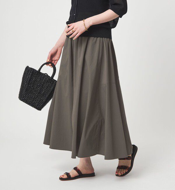 UNITED ARROWS green label relaxing「WONDER CLOTH ボリューム スカート マシンウォッシャブル ストレッチ 接触冷感 吸水速乾」|フレア|